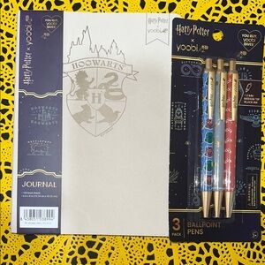 Yoobi Harry Potter Journal and Pen Set - Gold and Blue